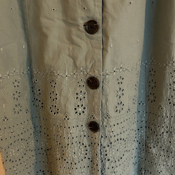 Gap 100% cotton green Button-Down Midi Dress - Picture 2 of 5